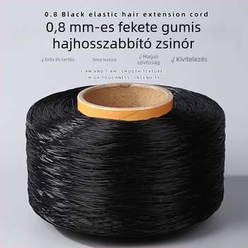 4500 m fekete 0.8 mm elasztikus hajhosszabbító zsinór, DIY gyöngyfűzéshez, szoros és tartós