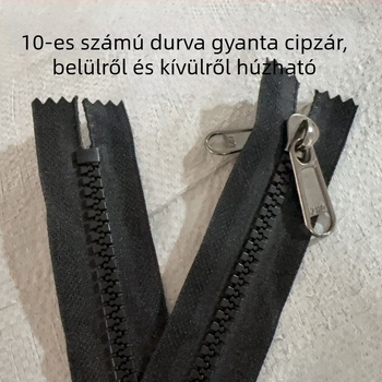 Nr. 10 gyanta alapú dupla végű durva fogú cipzár, fekete belső és külső dupla záródással, esőfüggönyhöz elektromos háromkerekűhöz