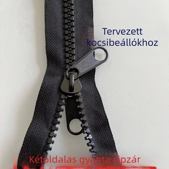 Nr. 10 gyanta alapú dupla végű durva fogú cipzár, fekete belső és külső dupla záródással, esőfüggönyhöz elektromos háromkerekűhöz