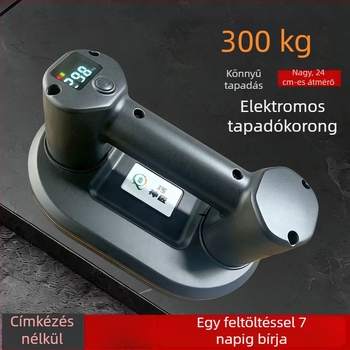 Kétmotoros, erőteljes csempe-emelő digitális kijelzővel, elektromos vákuum-szívó fejjel, automatikus levegő-utánfeltöltéssel, nehéz terhelésű üvegkezelő eszköz