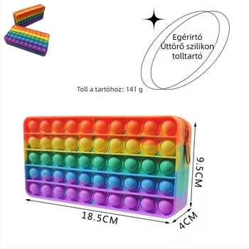 Gyerekeknek szóló szilikon tolltartó gradient színnel, nagy kapacitású irodai kellékek tárolója