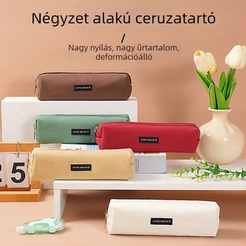 Vászon ceruzatartó nagy kapacitással középiskolások számára, letisztult minimalist stílus, retro kreatív személyre szabott.