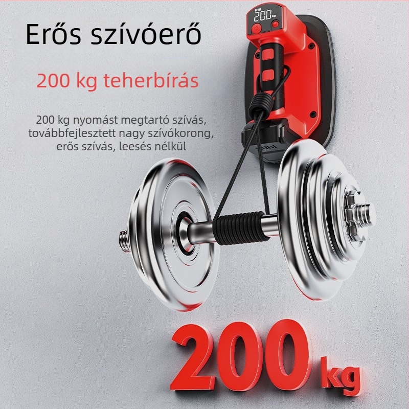Elektromos vákuumos szívófej automatikus levegő-utánfeltöltéssel, kétmotoros rendszer, erős szívás üveglemezekhez és nagy kerámialapokhoz, emelés és szállítás eszköze.
