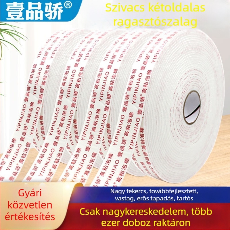 PE-szivacs kétoldalas ragasztó szalag, erős habos ragasztó, 20 mm széles, 3 m hosszú, KT tábla rögzítéséhez