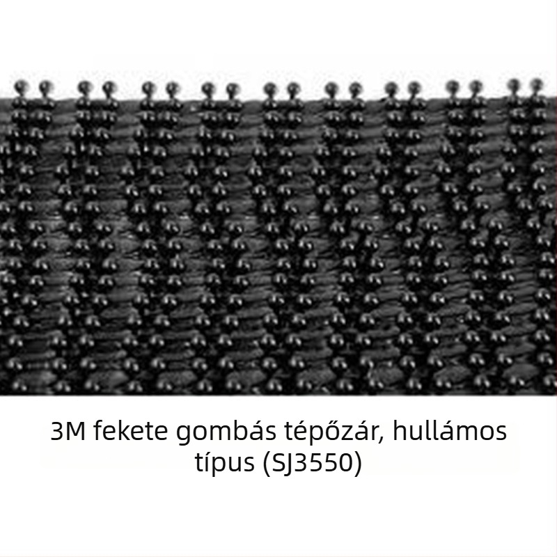 Gombfejű tépőzár, SJ3551 egyenes, SJ3550 hullámos, poliészter/nylon keverék, Liyao