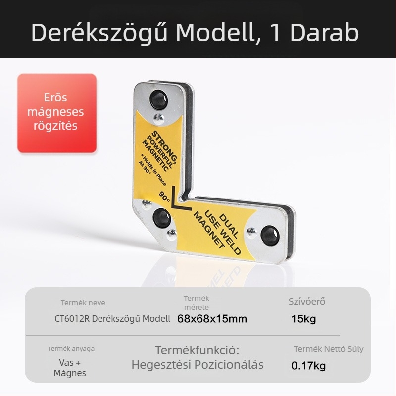 Erős mágneses hegesztő tartó többirányú pozicionáló eszközzel, 90°-os derékszögű beállító, mágneses hegesztési szögmérő
