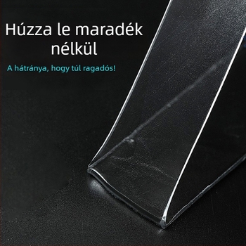 Átlátszó nano-kétoldalas ragasztószalag, nagy viszkozitású, nyom nélkül, nano akril ragasztó, szélesség 2 cm vagy 3 cm, hossz 1–5 m