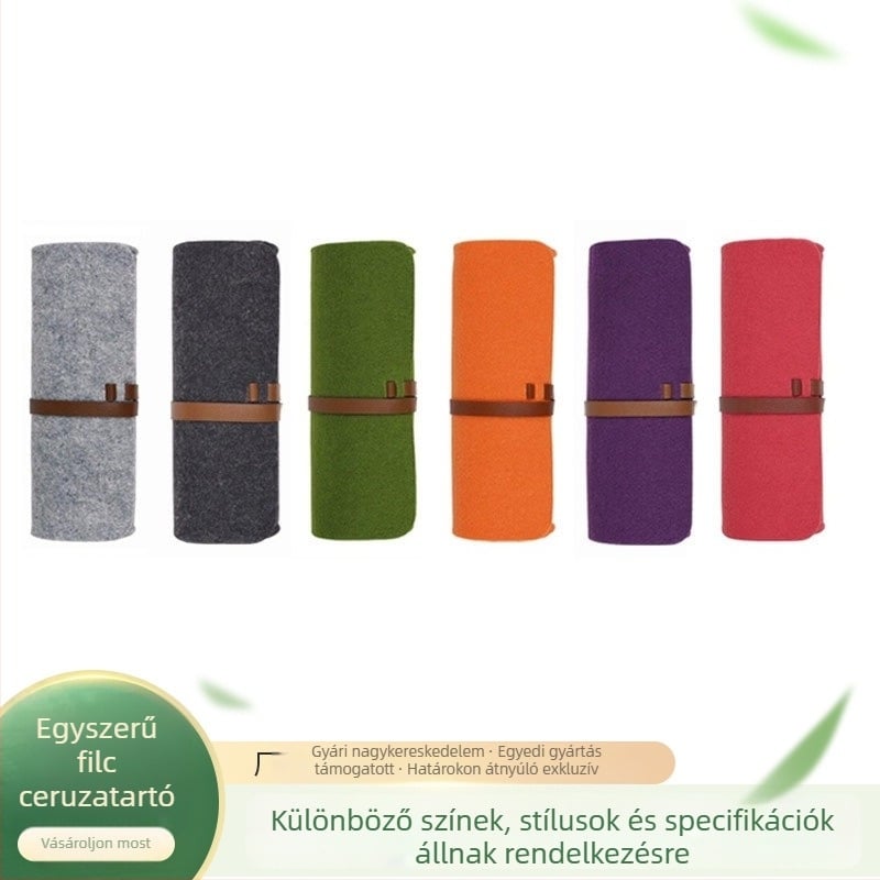 Minimalista filc tolltartó, egyszínű, kreatív pánttal, logóval ellátott