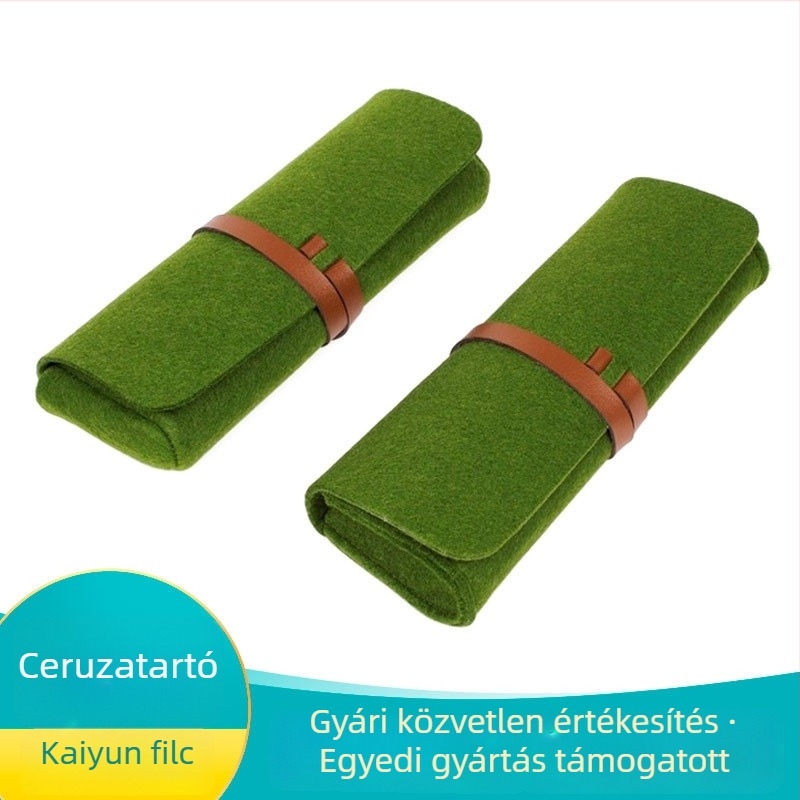 Minimalista filc tolltartó, egyszínű, kreatív pánttal, logóval ellátott