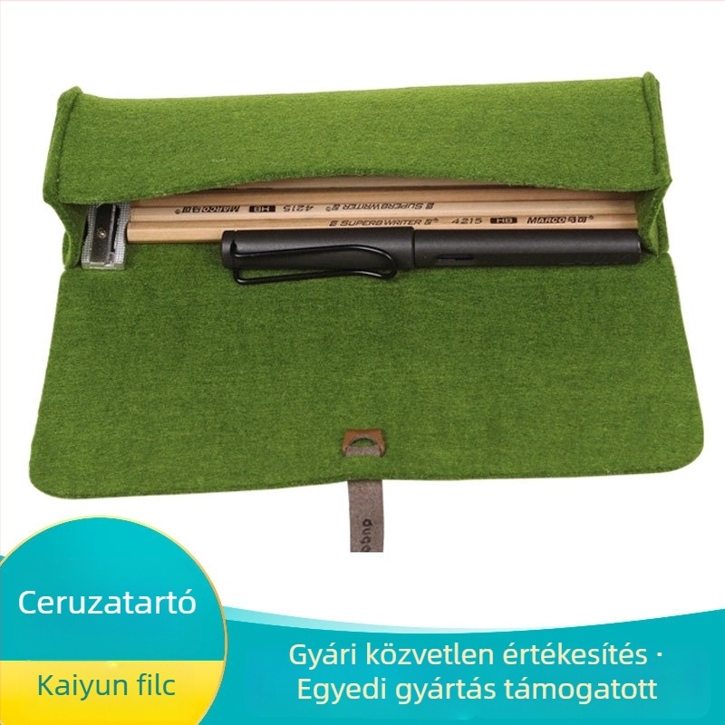 Minimalista filc tolltartó, egyszínű, kreatív pánttal, logóval ellátott