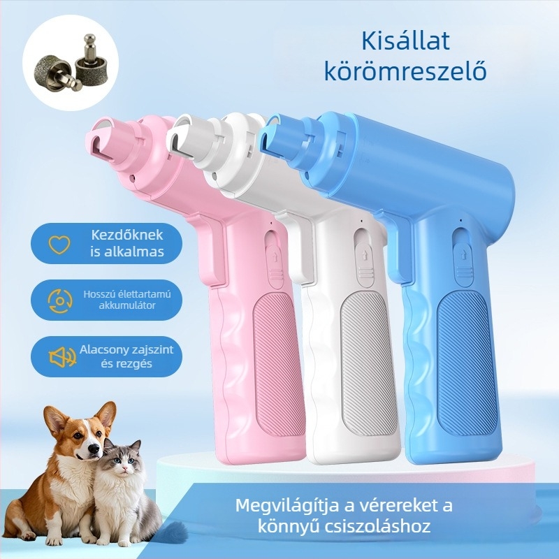 Elektronikus körömcsiszoló eszköz háziállatok számára, körömpolírozó és körömvágó