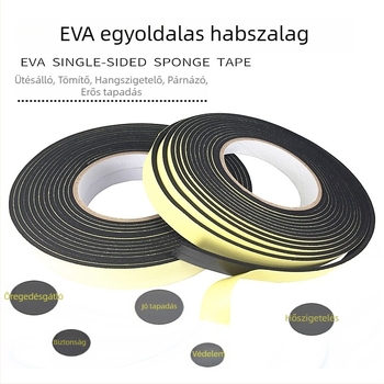 EVA habfólia egyoldalas ragasztószalag, fekete-fehér, vastított, ütéscsillapító tömítő