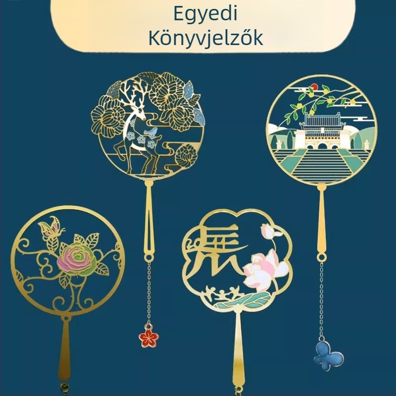 Sárgaréz könyvjelzők áttört mintákkal, kínai klasszikus stílus, DIY gravírozás, személyre szabott emlék ajándék, tömeggyártás