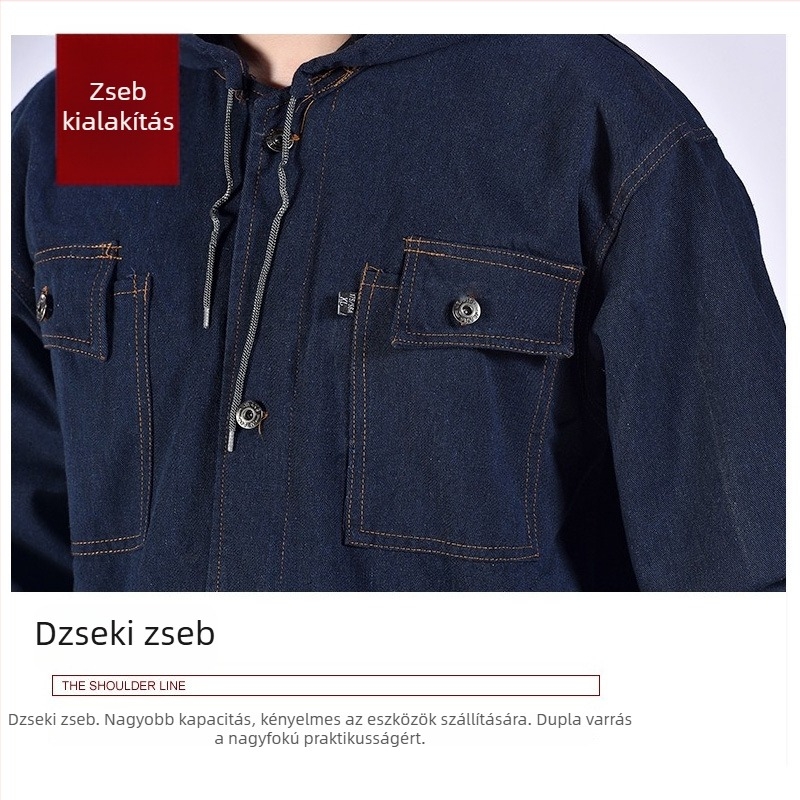 Junyu JY-D208 denim overál tavaszra és őszre