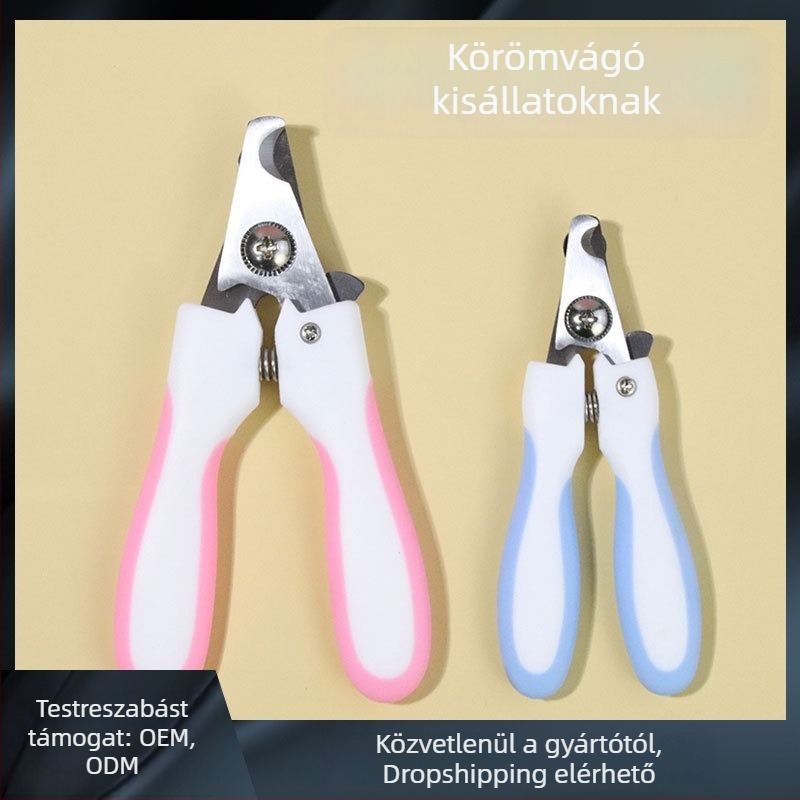 Kiskedvencek körömvágó olló kutyáknak és macskáknak, rozsdamentes acél, reszelővel, ergonómikus nyél