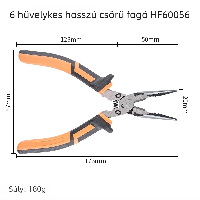 Hanax Többcélú diagonális fogók, drótvágó, hegyes végű fogó és vezetékek hámozója