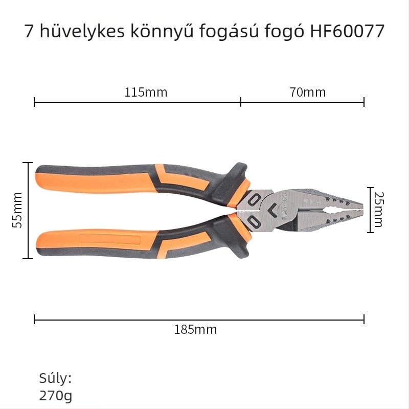 Hanax Többcélú diagonális fogók, drótvágó, hegyes végű fogó és vezetékek hámozója