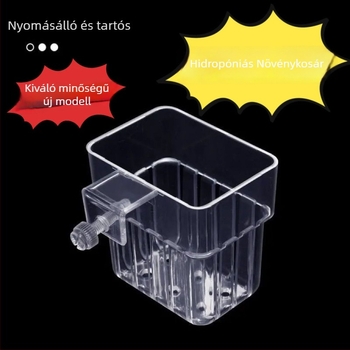 Átlátszó falra szerelhető hidroponikus növénykosár akváriumhoz