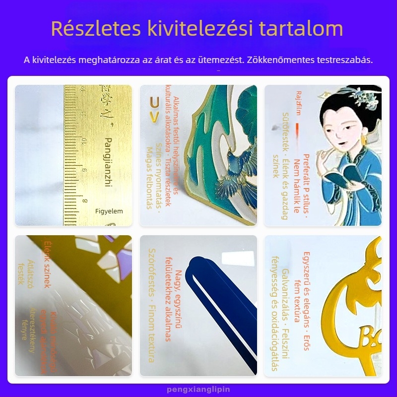 Személyre szabott fém könyvjelző kínai és ókori stílusban – ballagási ajándék