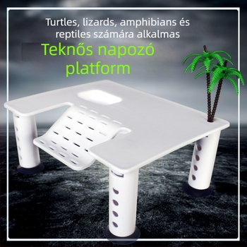 Brazíliai teknős mászásra és szárításra szolgáló platform úszó szigettel az akváriumhoz