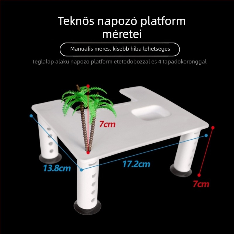 Brazíliai teknős mászásra és szárításra szolgáló platform úszó szigettel az akváriumhoz