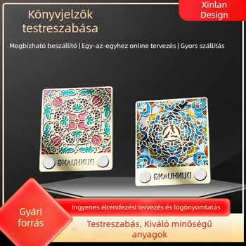 Személyre szabott fém könyvjelző üreges dizájnnal, bronz- és vas ötvözetből, logóval testreszabható, suvenir célokra