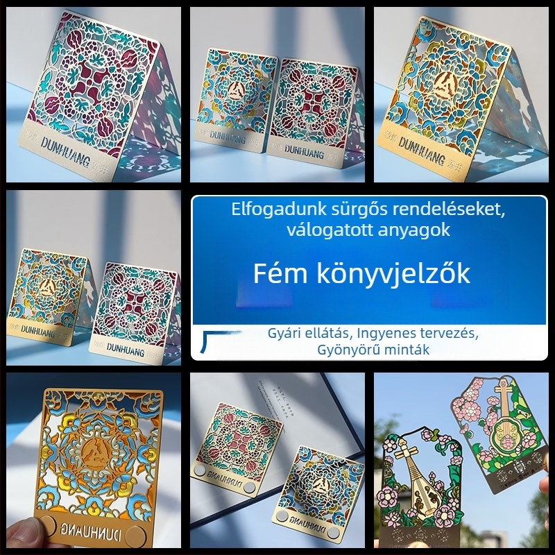 Személyre szabott fém könyvjelző üreges dizájnnal, bronz- és vas ötvözetből, logóval testreszabható, suvenir célokra