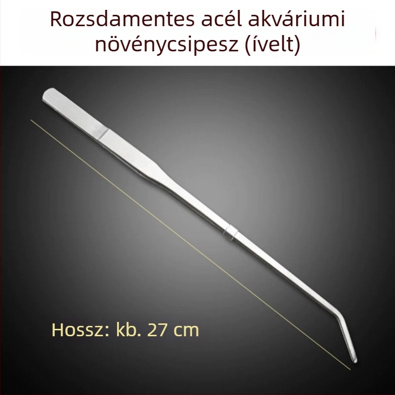 Akvarisztikai eszközkészlet: vízi növényekhez csipesz és olló, rozsdamentes acél klipszek, sík homokkanál és algatisztító az akváriumhoz