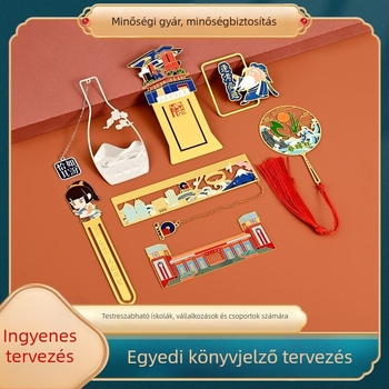 Sárgaréz könyvjelző kínai stílusban, üreges kivitelű, testreszabható, muzeális és nevezetességek ihlették