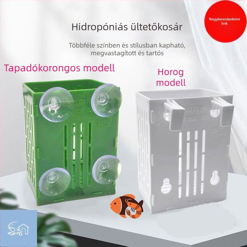 Újragondolt hidropóniás ültetőkosár akváriumhoz — falra szerelhető víz alatti növény dekoráció