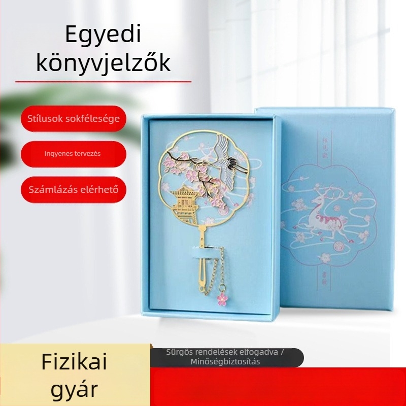 Fém könyvjelző, egyedi tervezésű kínai stílusban, klasszikus motívumokkal – diploma ajándék egyetemistáknak