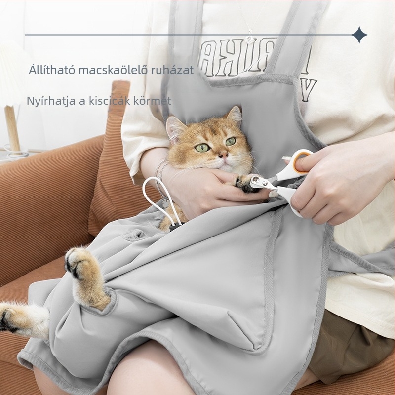 Cat Butler nyári simogató öltözet macskáknak — szőrmentes védelem, lábnyílásokkal