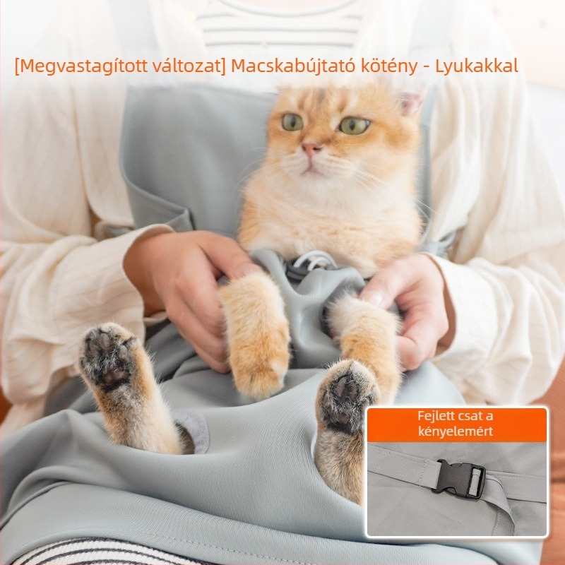 Cat Butler nyári simogató öltözet macskáknak — szőrmentes védelem, lábnyílásokkal