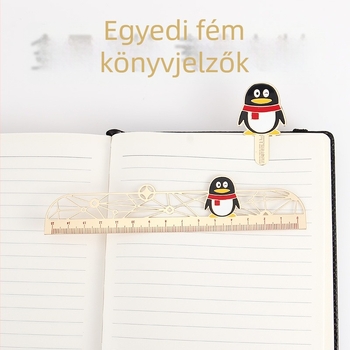 Sárgaréz könyvjelző gravírozott üreges mintával, kínai stílusú rajzfilm dizájn, testre szabott logó