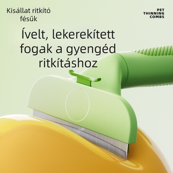 Macska- és kutyaszőr vékonyító és gubancmentesítő kefe