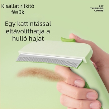 Macska- és kutyaszőr vékonyító és gubancmentesítő kefe