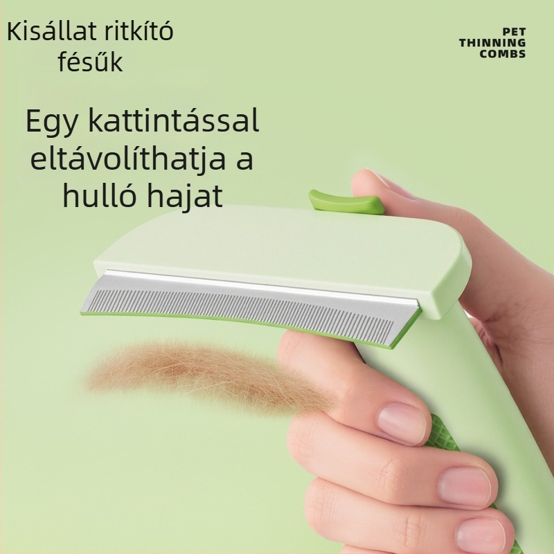 Macska- és kutyaszőr vékonyító és gubancmentesítő kefe