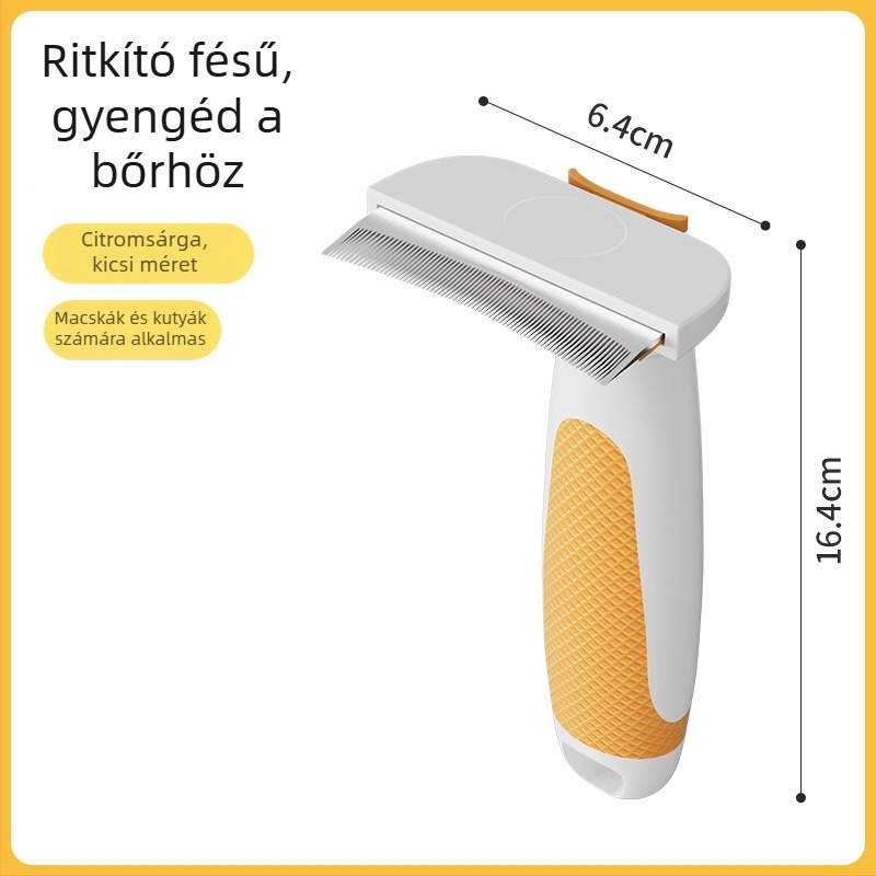 Macska- és kutyaszőr vékonyító és gubancmentesítő kefe