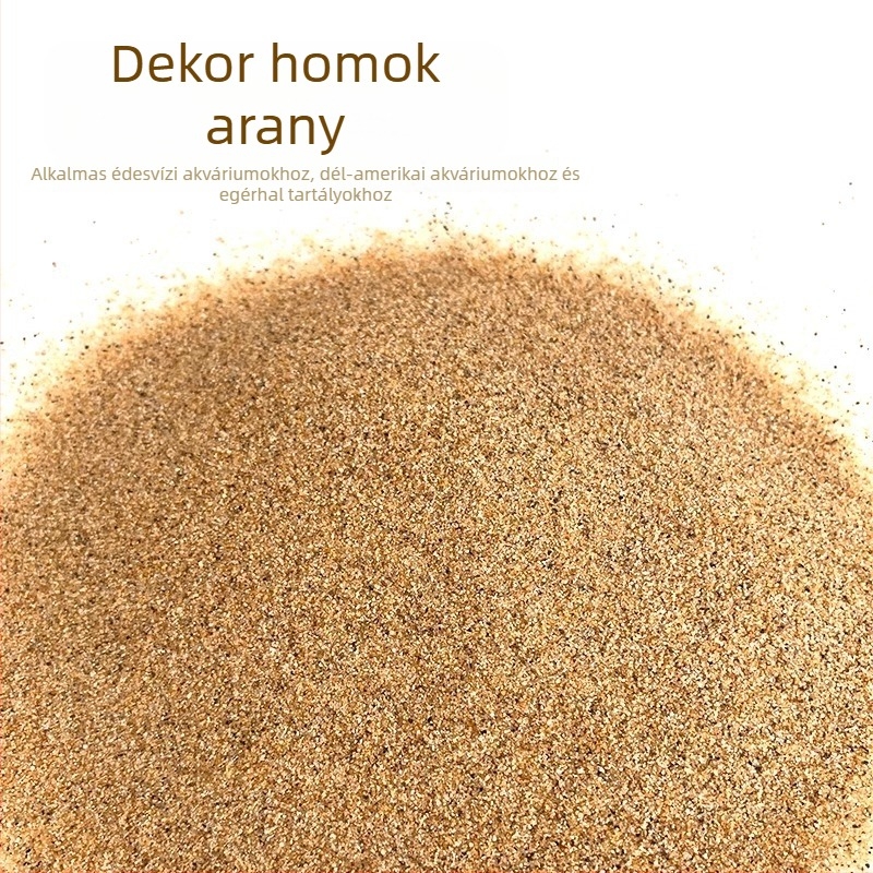 Arany színű folyami homok akváriumhoz – természetes fin szemcsejű aljzat növényi dekorációhoz