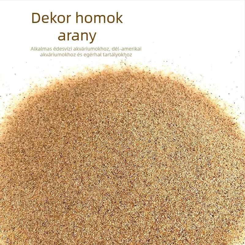 Arany színű folyami homok akváriumhoz – természetes fin szemcsejű aljzat növényi dekorációhoz
