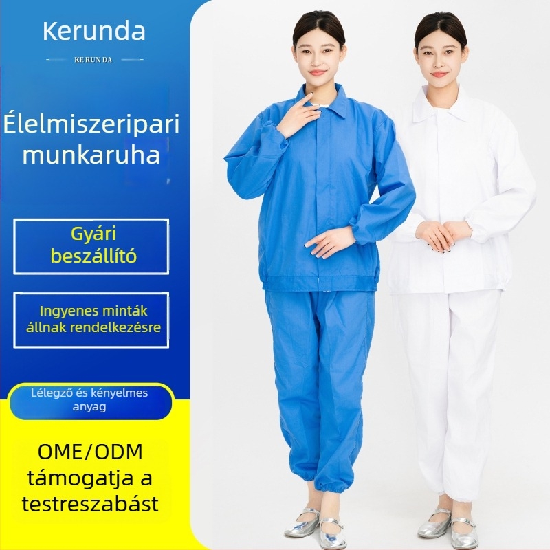 Testreszabott galléros ételfelületes uniformis készlet – uniszex, hosszú ujjú, higiénikus és porálló