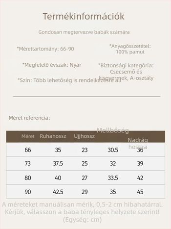 Pamut nyári két részes pizsama szett babáknak és kisgyerekeknek