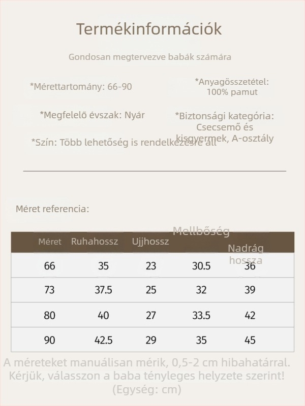 Pamut nyári két részes pizsama szett babáknak és kisgyerekeknek