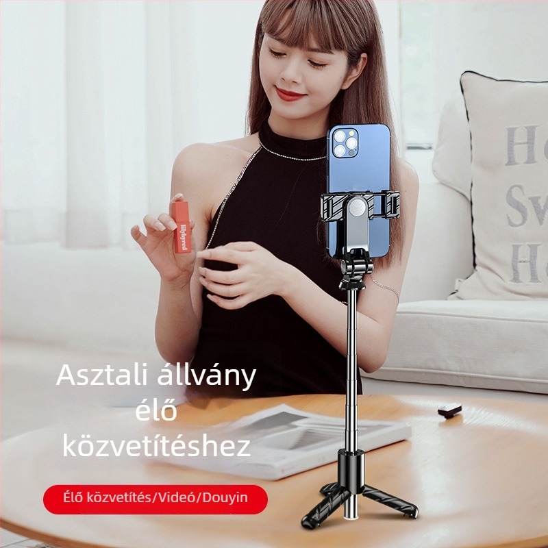 Mini Bluetooth-selfie bot állvánnyal – univerzális telefonhoz fotózáshoz és videózáshoz, távirányítóval