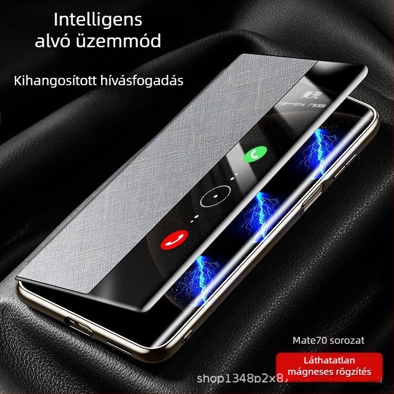 Huawei Mate70 Pro telefontok flipfedéllel, teljes védelem, prémium kiadás aranyszálas és ezüst brokát dizájnnal