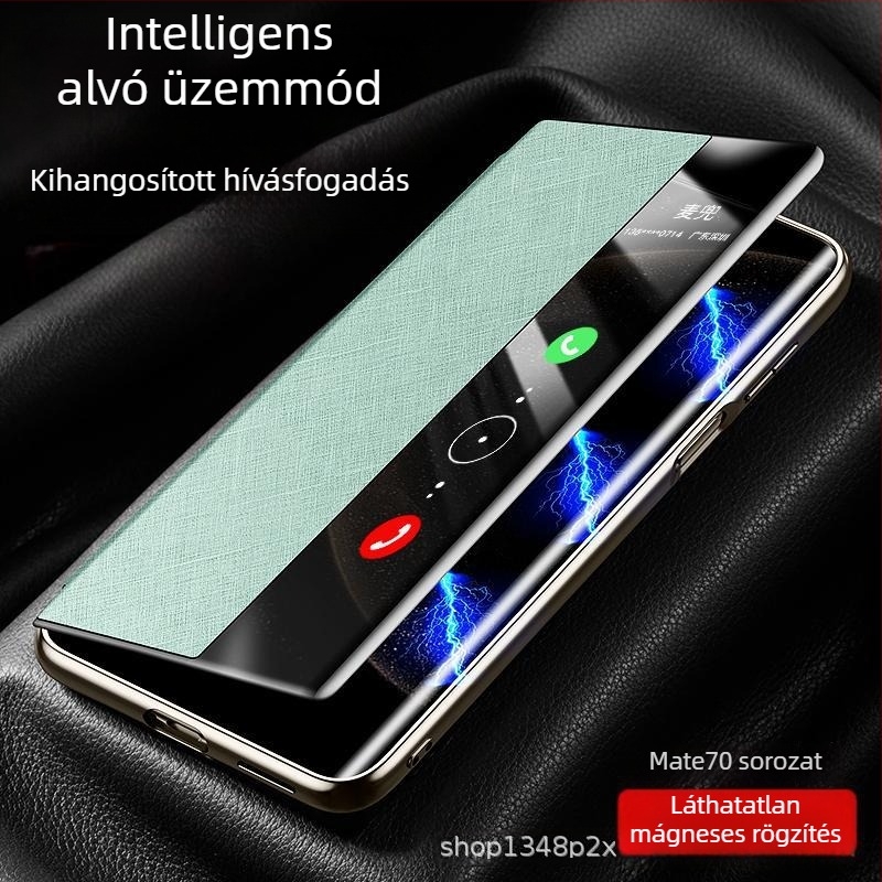 Huawei Mate70 Pro telefontok flipfedéllel, teljes védelem, prémium kiadás aranyszálas és ezüst brokát dizájnnal