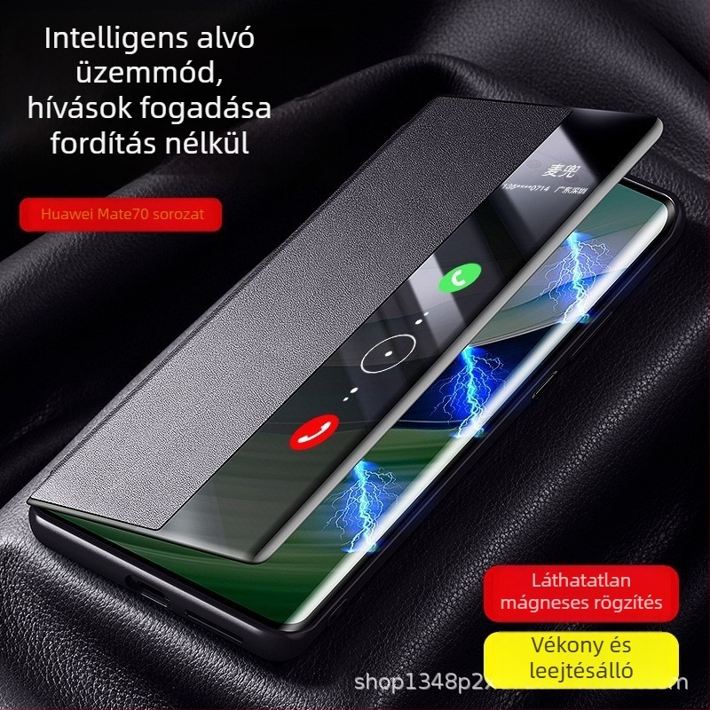 Huawei Mate70 Pro telefontok flipfedéllel, teljes védelem, prémium kiadás aranyszálas és ezüst brokát dizájnnal
