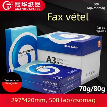 A3 méretű nyomtatópapír, 70 g/m², 80 g/m², kétoldalas másolópapír, antisztatikus, fehér irodai papír