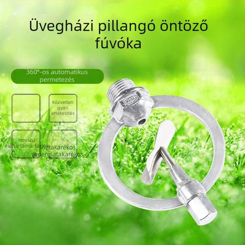 Öntözőfej külső menet, négypontú, cinkötvözet, 360° automatikus forgású pillangó alakú szórófej