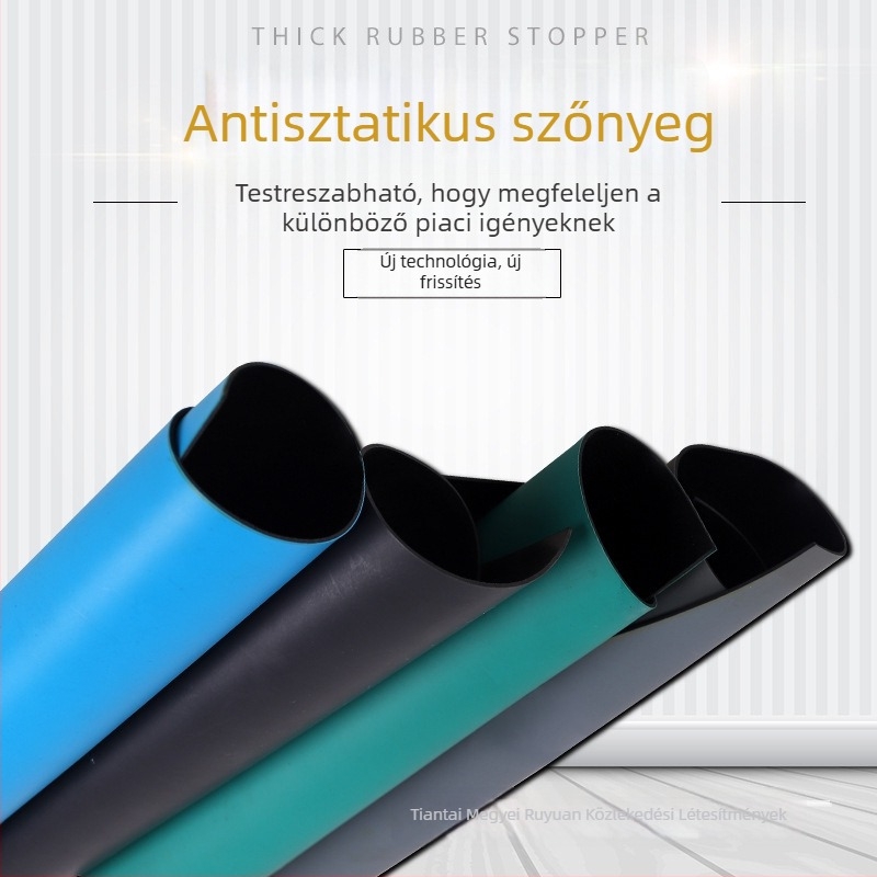 Laboratóriumi antisztatikus gumialátét asztalhoz, magas hőmérséklet-álló, 2, 3 vagy 5 mm vastagság